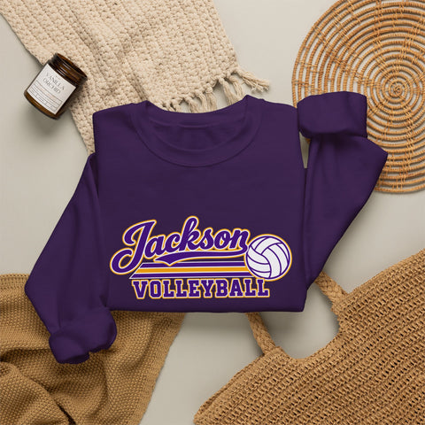 Jackson Polar Bears Volleyball Retro Script Crewneck Sweatshirt