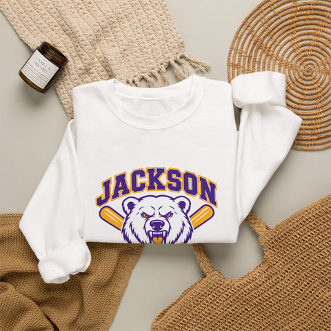 Jackson Polar Bears Baseball Mascot Crewneck Sweatshirt