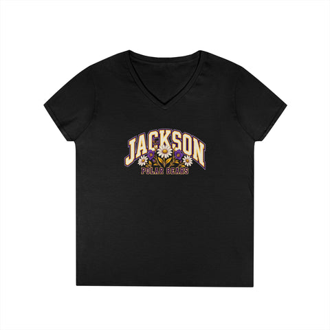 Jackson Polar Bears Women’s Wildflower Varsity V-Neck T-Shirt