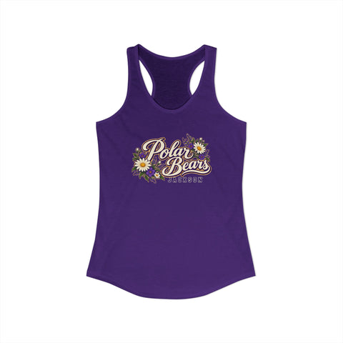 Jackson Polar Bears Women’s Floral Script Racerback Tank