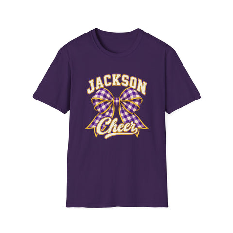 Jackson Polar Bears Cheerleading Gingham Bow T-Shirt