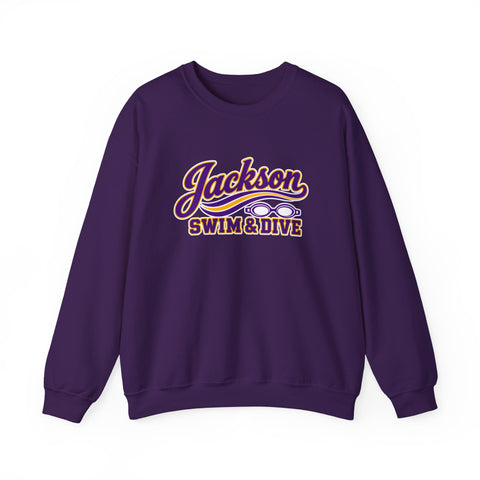 Jackson Polar Bears Swim & Dive Retro Wave Crewneck Sweatshirt