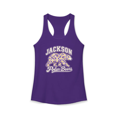 Jackson Polar Bears Women’s Floral Bear Racerback Tank