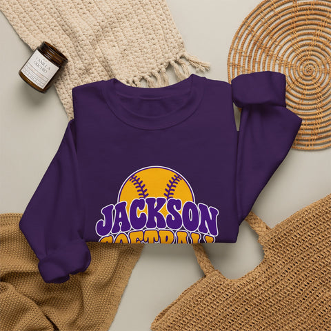 Jackson Polar Bears Softball Retro Type Crewneck Sweatshirt