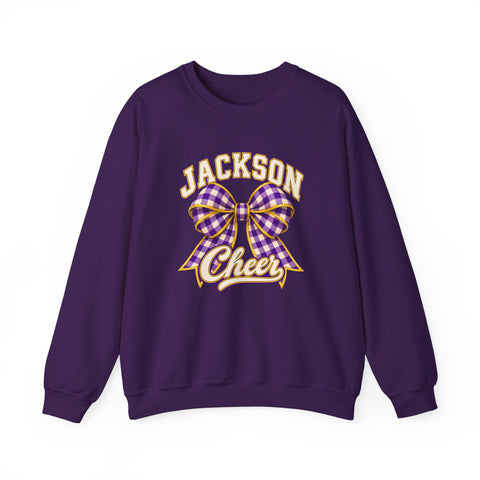 Jackson Polar Bears Cheerleading Gingham Bow Crewneck