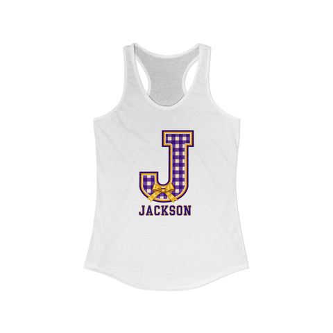 Jackson Polar Bears Women’s Gingham J Bow Racerback Tank
