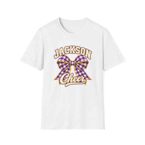 Jackson Polar Bears Cheerleading Gingham Bow T-Shirt