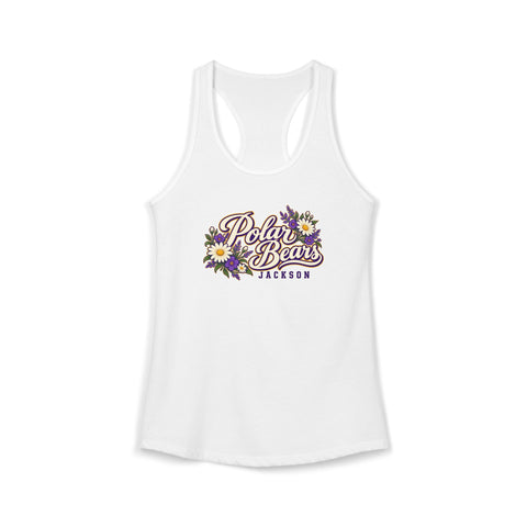 Jackson Polar Bears Women’s Floral Script Racerback Tank