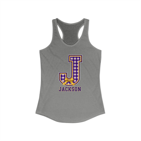 Jackson Polar Bears Women’s Gingham J Bow Racerback Tank