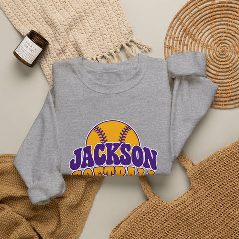 Jackson Polar Bears Softball Retro Type Crewneck Sweatshirt