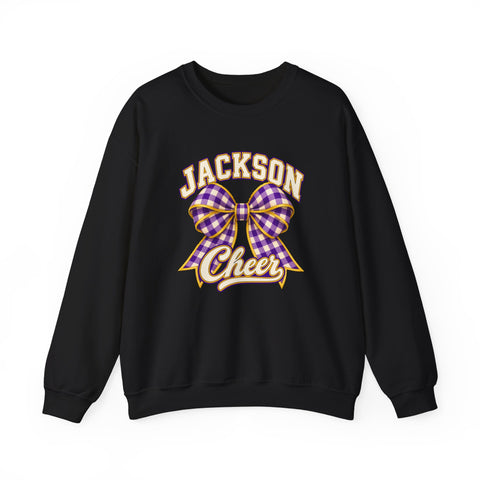 Jackson Polar Bears Cheerleading Gingham Bow Crewneck