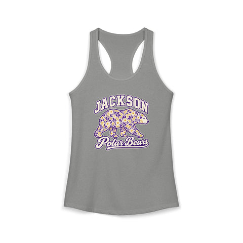 Jackson Polar Bears Women’s Floral Bear Racerback Tank