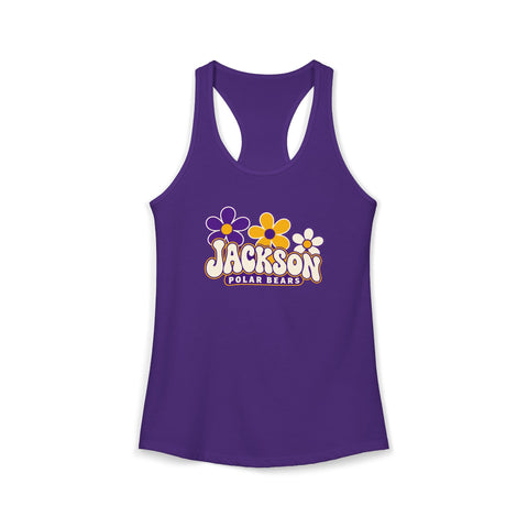 Jackson Polar Bears Women’s Retro Daisies Racerback Tank