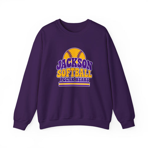 Jackson Polar Bears Softball Retro Type Crewneck Sweatshirt