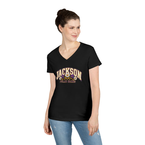 Jackson Polar Bears Women’s Wildflower Varsity V-Neck T-Shirt