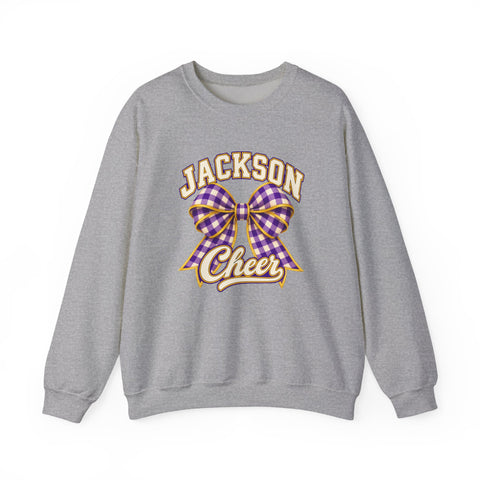 Jackson Polar Bears Cheerleading Gingham Bow Crewneck