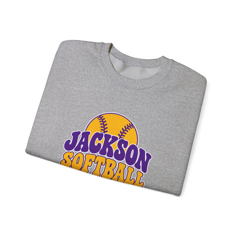 Jackson Polar Bears Softball Retro Type Crewneck Sweatshirt