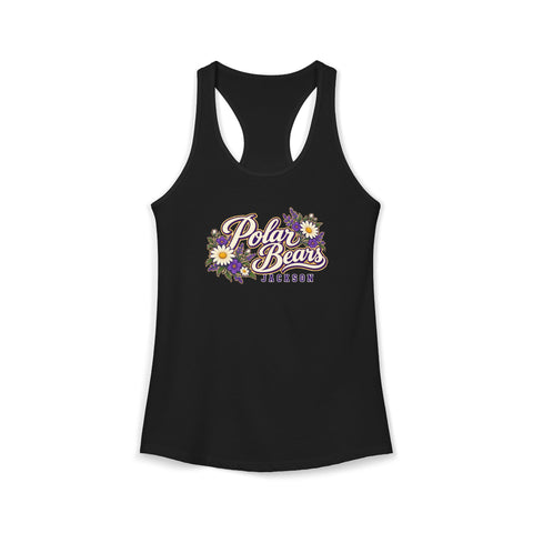Jackson Polar Bears Women’s Floral Script Racerback Tank
