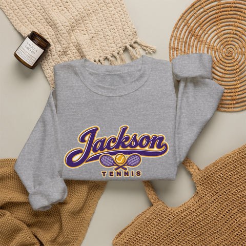 Jackson Polar Bears Tennis Retro Script Crewneck Sweatshirt