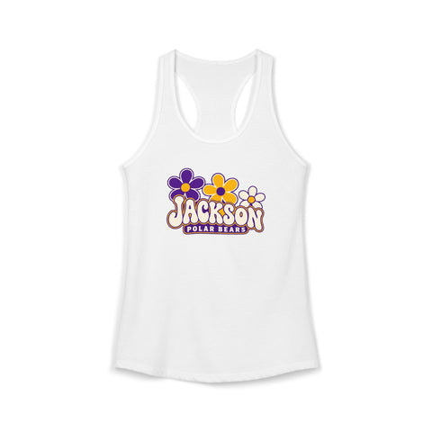 Jackson Polar Bears Women’s Retro Daisies Racerback Tank