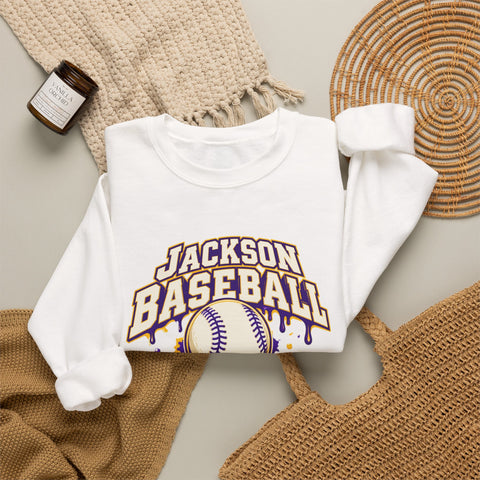 Jackson Polar Bears Baseball Drip Crewneck