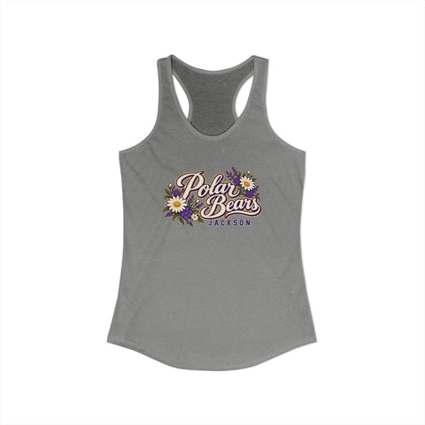 Jackson Polar Bears Women’s Floral Script Racerback Tank