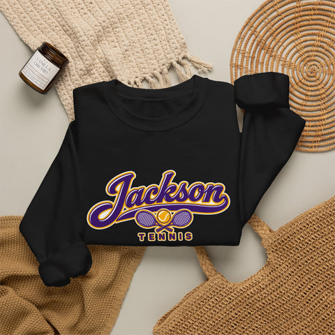Jackson Polar Bears Tennis Retro Script Crewneck Sweatshirt
