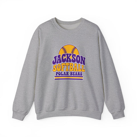 Jackson Polar Bears Softball Retro Type Crewneck Sweatshirt