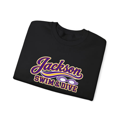 Jackson Polar Bears Swim & Dive Retro Wave Crewneck Sweatshirt