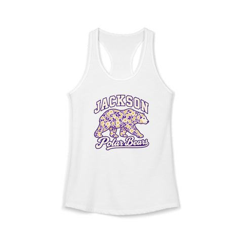 Jackson Polar Bears Women’s Floral Bear Racerback Tank