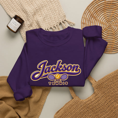 Jackson Polar Bears Tennis Retro Script Crewneck Sweatshirt