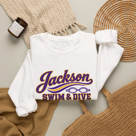 Jackson Polar Bears Swim & Dive Retro Wave Crewneck Sweatshirt
