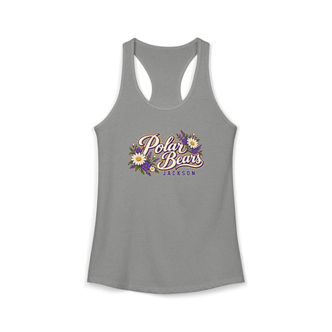 Jackson Polar Bears Women’s Floral Script Racerback Tank