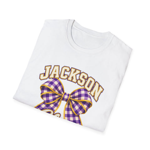 Jackson Polar Bears Cheerleading Gingham Bow T-Shirt
