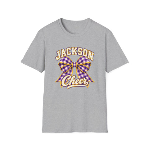 Jackson Polar Bears Cheerleading Gingham Bow T-Shirt