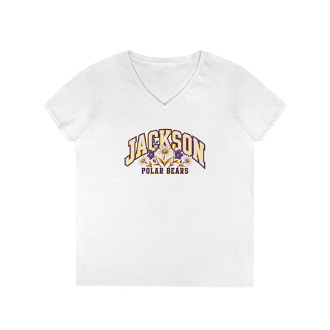 Jackson Polar Bears Women’s Wildflower Varsity V-Neck T-Shirt