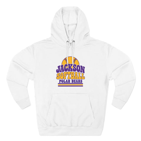 Jackson Polar Bears Softball Retro Type Hoodie