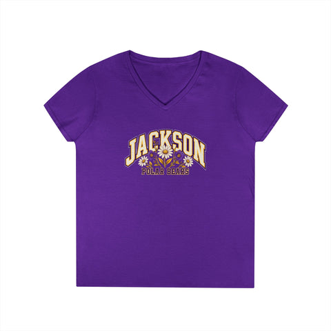 Jackson Polar Bears Women’s Wildflower Varsity V-Neck T-Shirt
