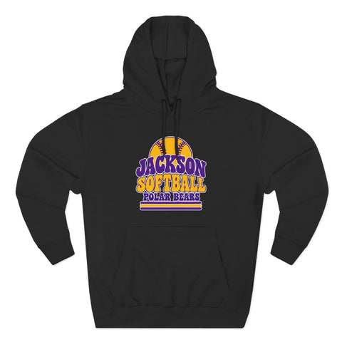 Jackson Polar Bears Softball Retro Type Hoodie