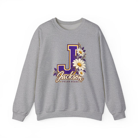 Jackson Polar Bears Daisy Monogram J Crewneck