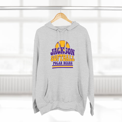 Jackson Polar Bears Softball Retro Type Hoodie