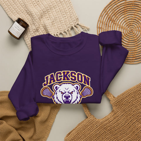Jackson Polar Bears Lacrosse Mascot Crewneck Sweatshirt