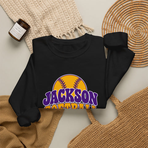 Jackson Polar Bears Softball Retro Type Crewneck Sweatshirt