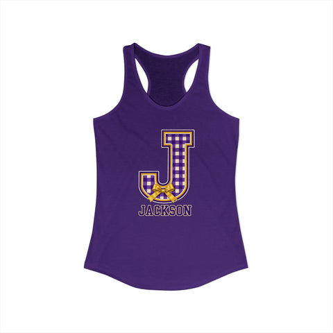 Jackson Polar Bears Women’s Gingham J Bow Racerback Tank