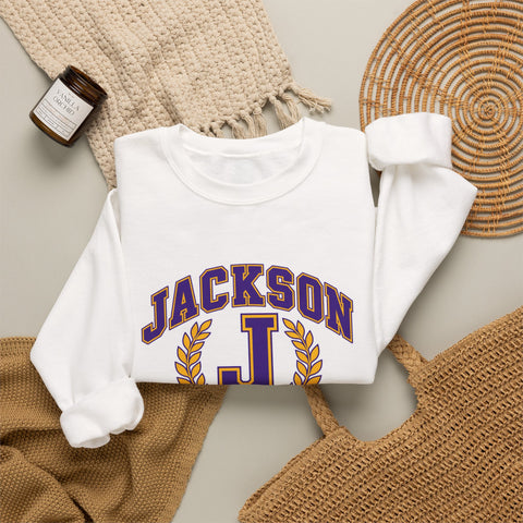 Jackson Polar Bears Wrestling Varsity J Crewneck Sweatshirt