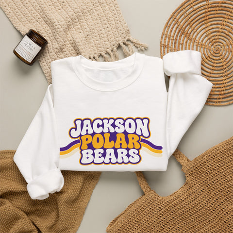 Jackson Polar Bears Retro Stripe Crewneck