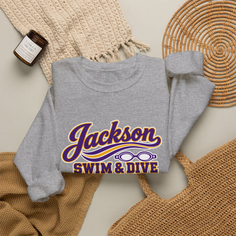 Jackson Polar Bears Swim & Dive Retro Wave Crewneck Sweatshirt