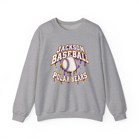 Jackson Polar Bears Baseball Drip Crewneck