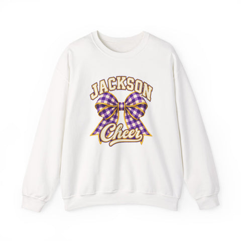 Jackson Polar Bears Cheerleading Gingham Bow Crewneck
