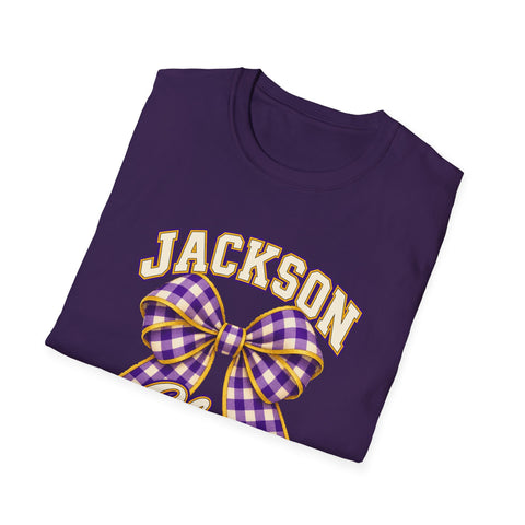Jackson Polar Bears Cheerleading Gingham Bow T-Shirt